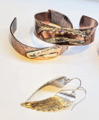 Copper Sculpted Angel Wing Frame Cuff
