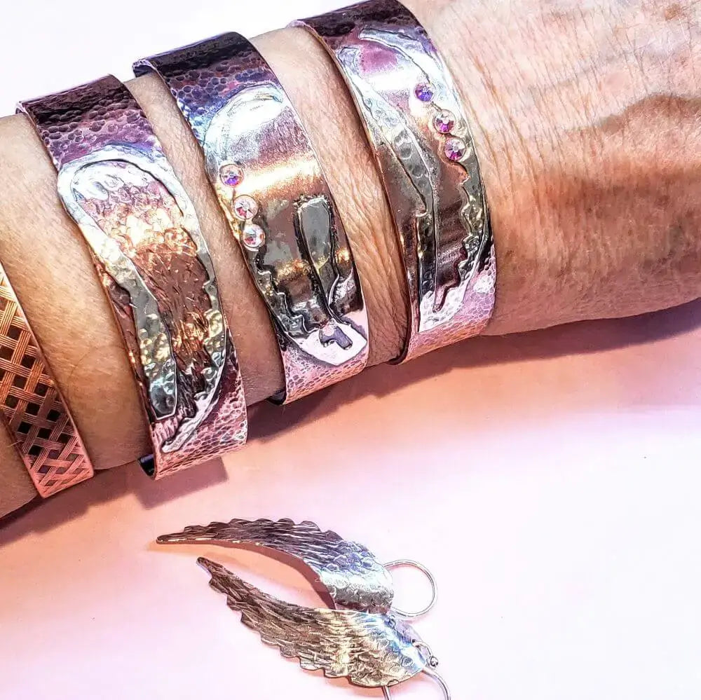 Copper Sculpted Angel Wing Frame Cuff