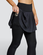 ALLEGRO HI-RISE SKIRTED LEGGING - ONYX
