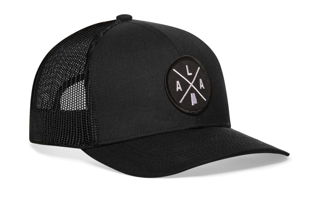 Alabama Trucker Hat  |  Black ALA X Snapback