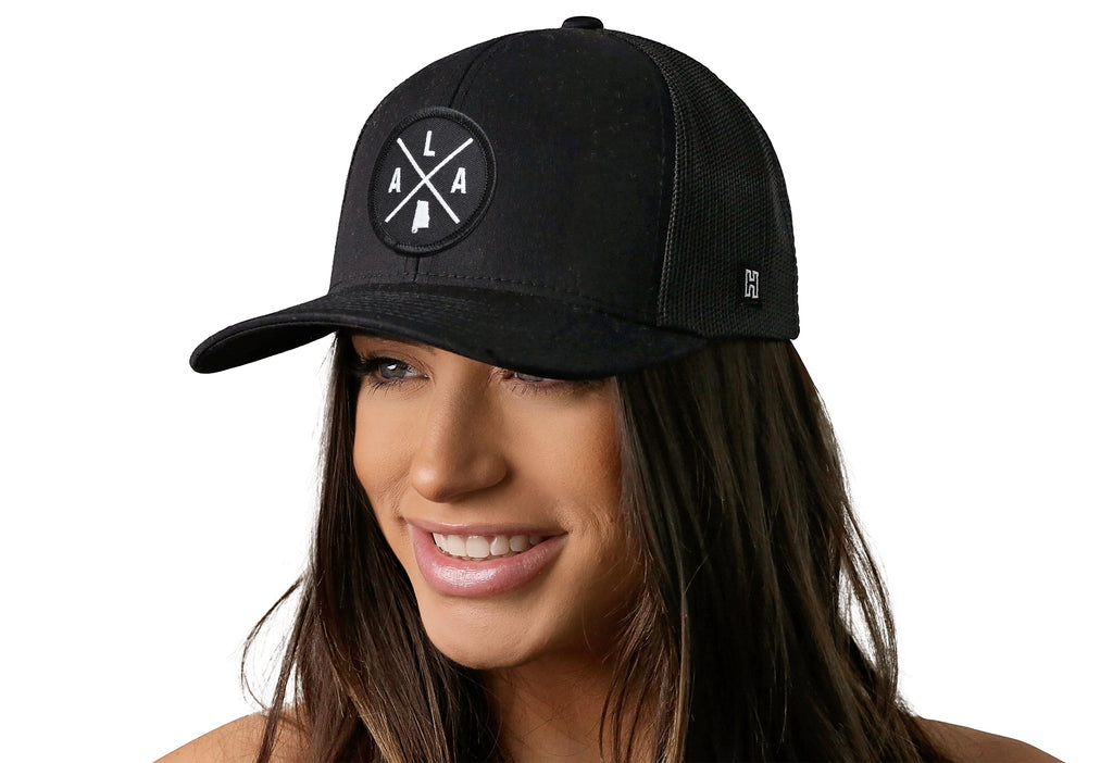 Alabama Trucker Hat  |  Black ALA X Snapback