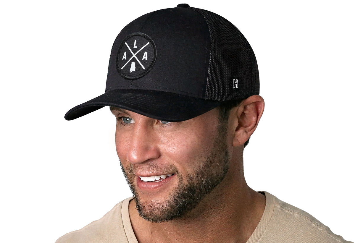 Alabama Trucker Hat  |  Black ALA X Snapback