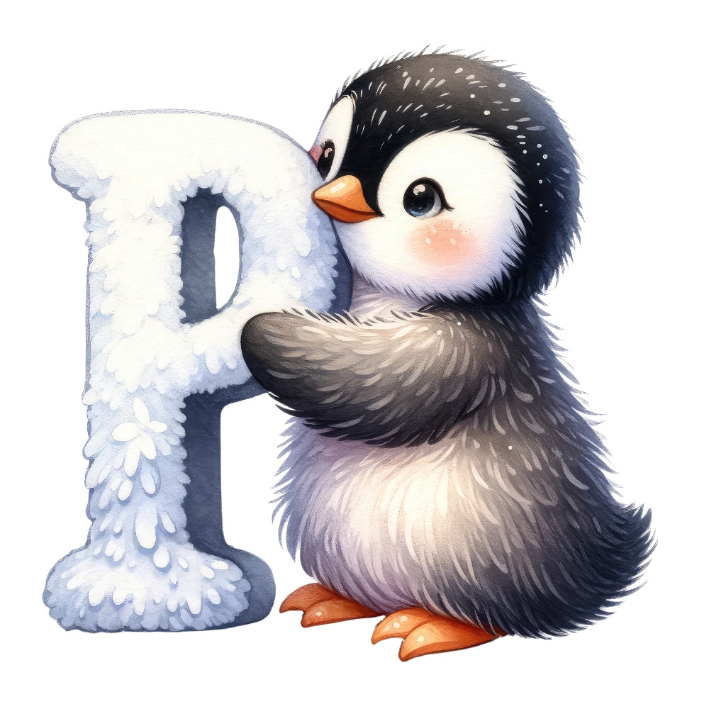 Animal Penguin Letter P Fabric Panel