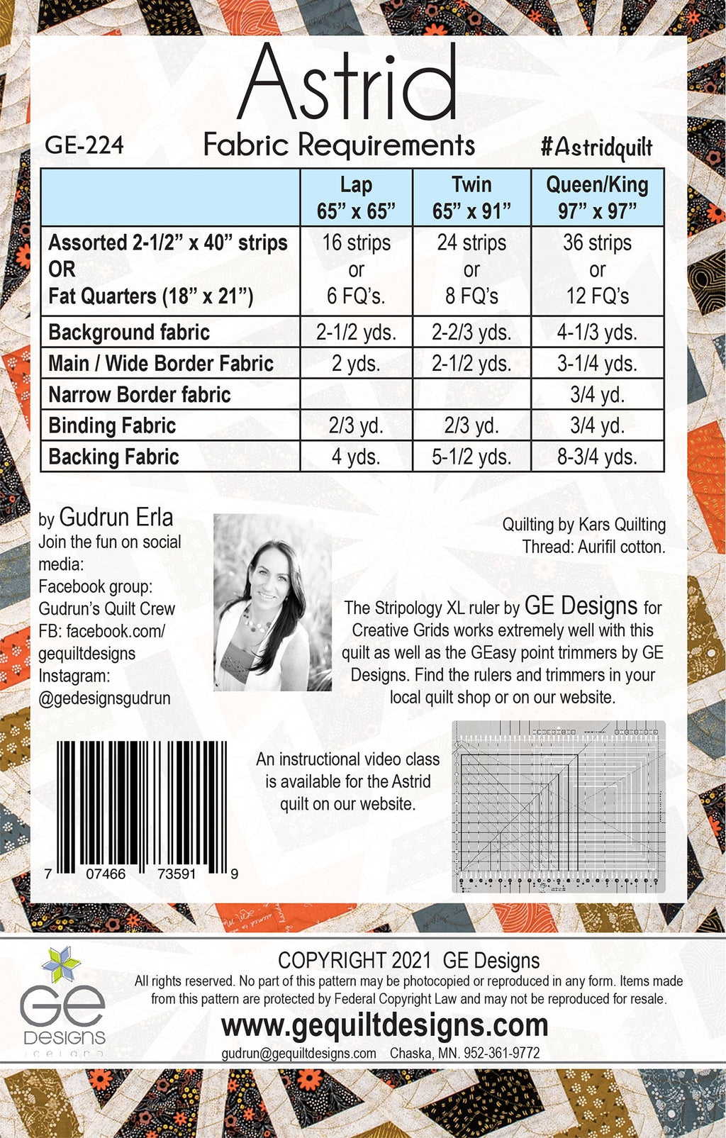 Astrid - 2-1/2" Strip Pattern 224