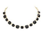 Women's Cushion Square Stone Link Evening Necklace