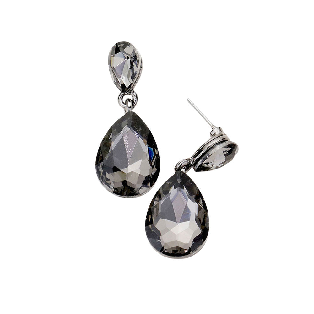 Women's Glass Crystal Teardrop Dangle Earrings