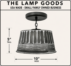 Black Ribbed Galvanized Ceiling Light