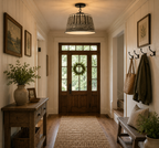 Black Ribbed Galvanized Ceiling Light