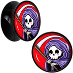 Black Acrylic Grim Reaper Double Flare Plug Set by Onyx O