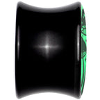 Glow in the Dark Mystic Mushroom Black Acrylic Saddle Plug Set by Onyx O