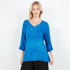 Lu V-Neck Top 100% Cotton Gauze