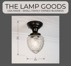 Antique Acorn Glass Flush Mount Ceiling Light | 5"