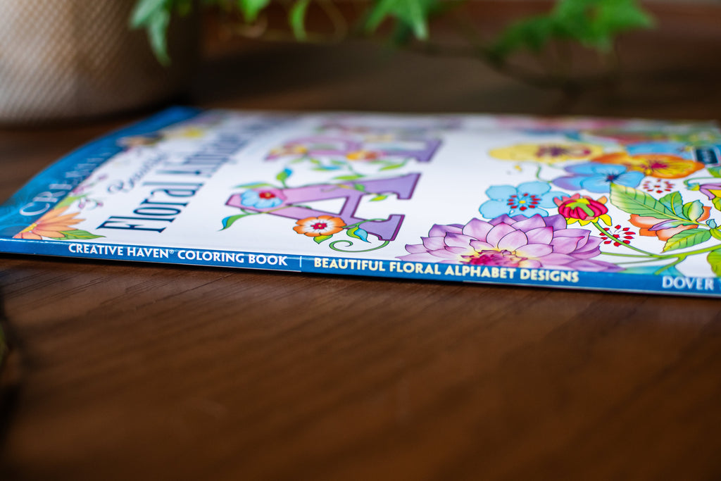 Creative Haven Beautiful Floral Alphabet Designs Coloring Book