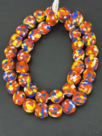 Authentic Fused Krobo Recycled Glass Beads 12–14mm | Multicolor African Glass Beads | Handmade in Ghana