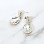 Women's Glass Crystal Teardrop Dangle Earrings