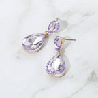 Women's Glass Crystal Teardrop Dangle Earrings