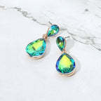 Women's Glass Crystal Teardrop Dangle Earrings