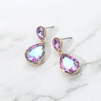Women's Glass Crystal Teardrop Dangle Earrings