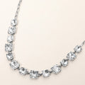Women's Cushion Square Stone Link Evening Necklace