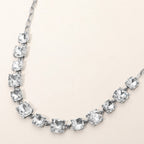 Women's Cushion Square Stone Link Evening Necklace