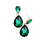 Women's Glass Crystal Teardrop Dangle Earrings