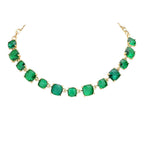 Women's Cushion Square Stone Link Evening Necklace
