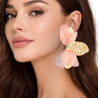 Oversized Sculpted Floral Petal Earrings