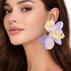 Oversized Sculpted Floral Petal Earrings