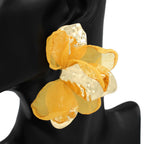 Oversized Sculpted Floral Petal Earrings