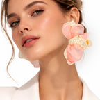 Oversized Sculpted Floral Petal Earrings
