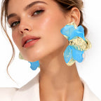 Oversized Sculpted Floral Petal Earrings