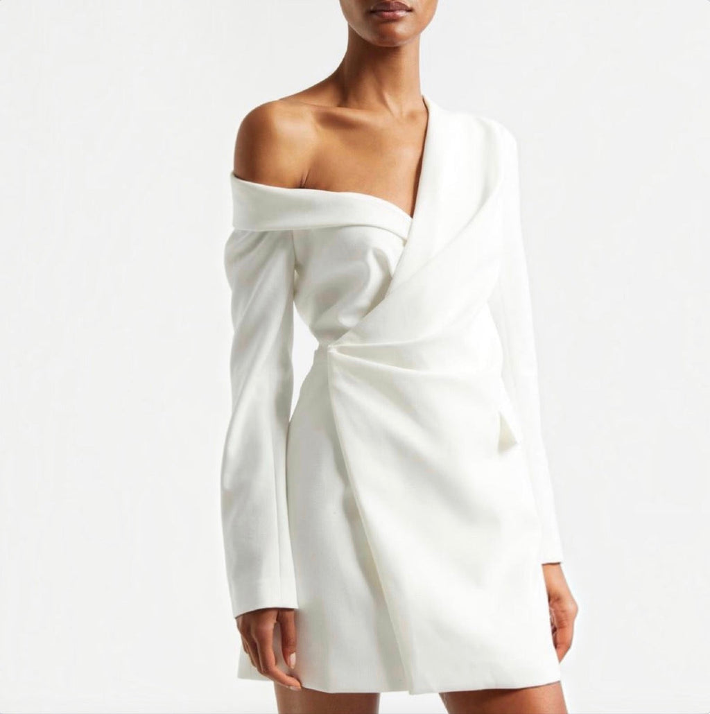 A.L.C.
Women's Skyla One-Shoulder Long Sleeve Dress in Daikon Sz 2