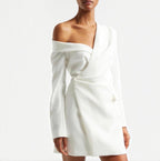 A.L.C.
Women's Skyla One-Shoulder Long Sleeve Dress in Daikon Sz 2