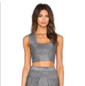 A.L.C. Ali Silver metallic Knit Crop Top Sz Medium $295
