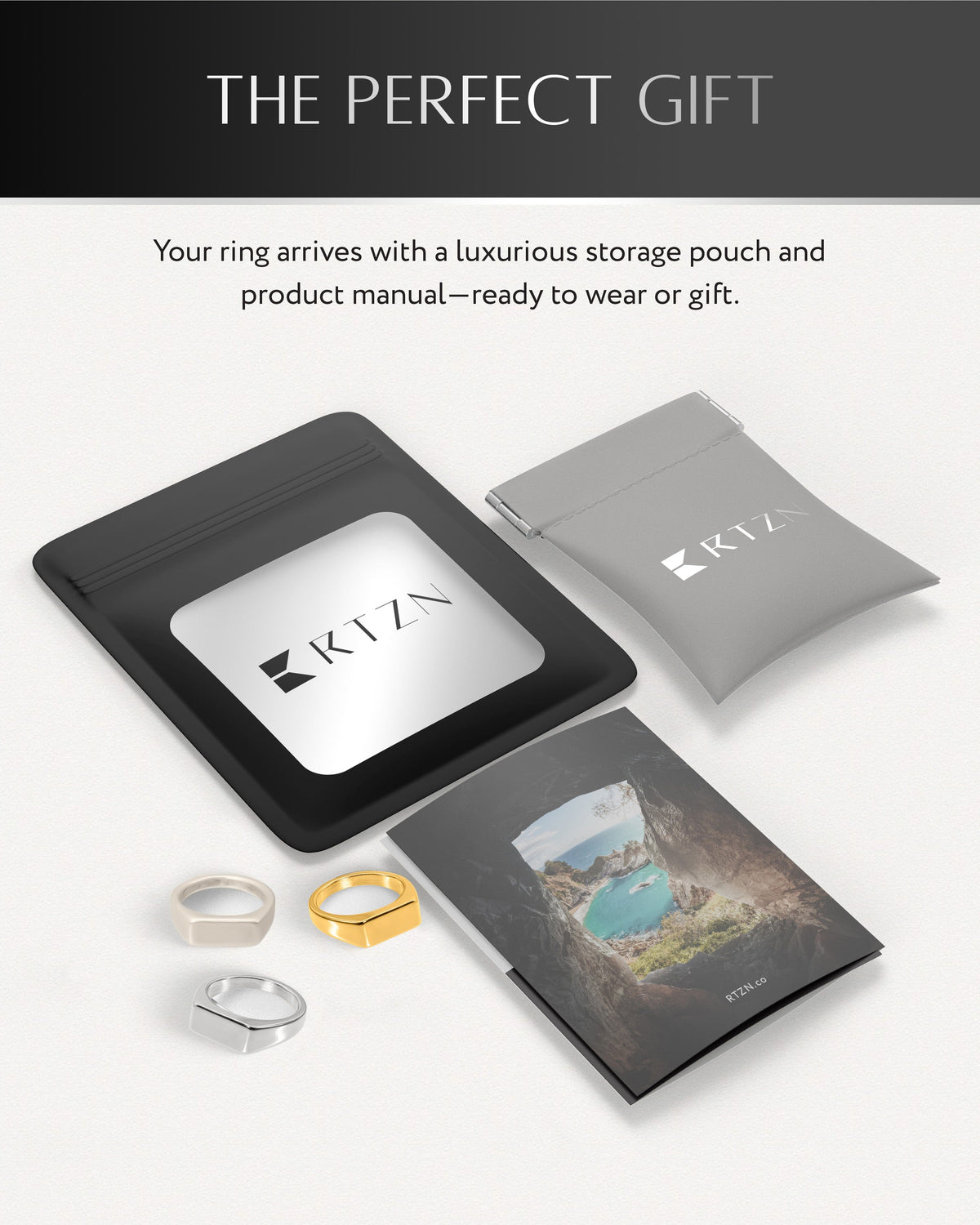 Rectangle Signet Rings (Gold)