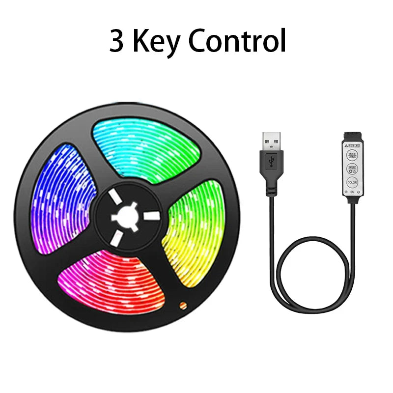 RGB Led Strip Light Bluetooth App Control 5V USB Led Tape Flexible Ribbon Diode Tape for TV Backlight Room Decoration