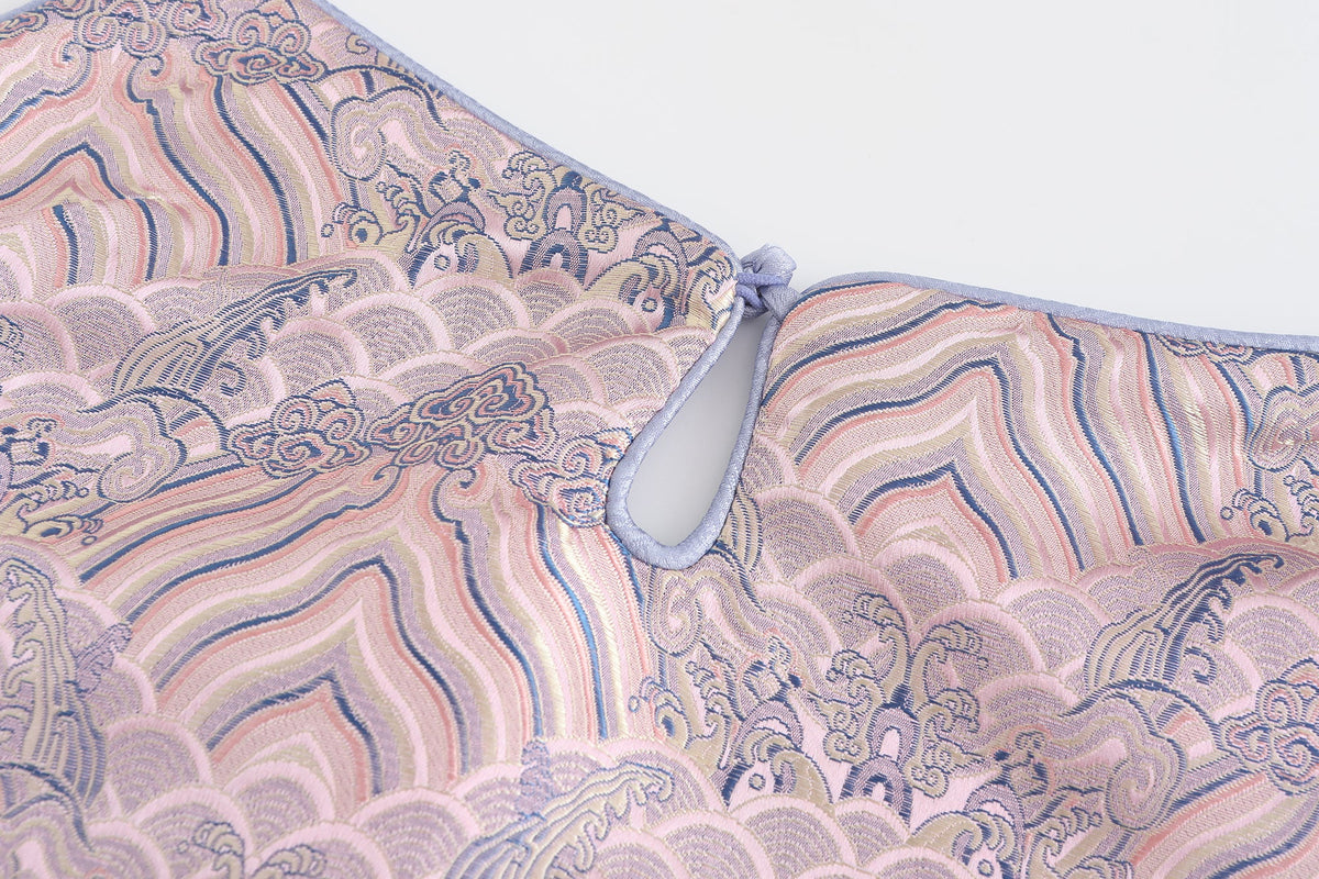 Dong Cropped Reversible Apron Top Periwinkle/Pink