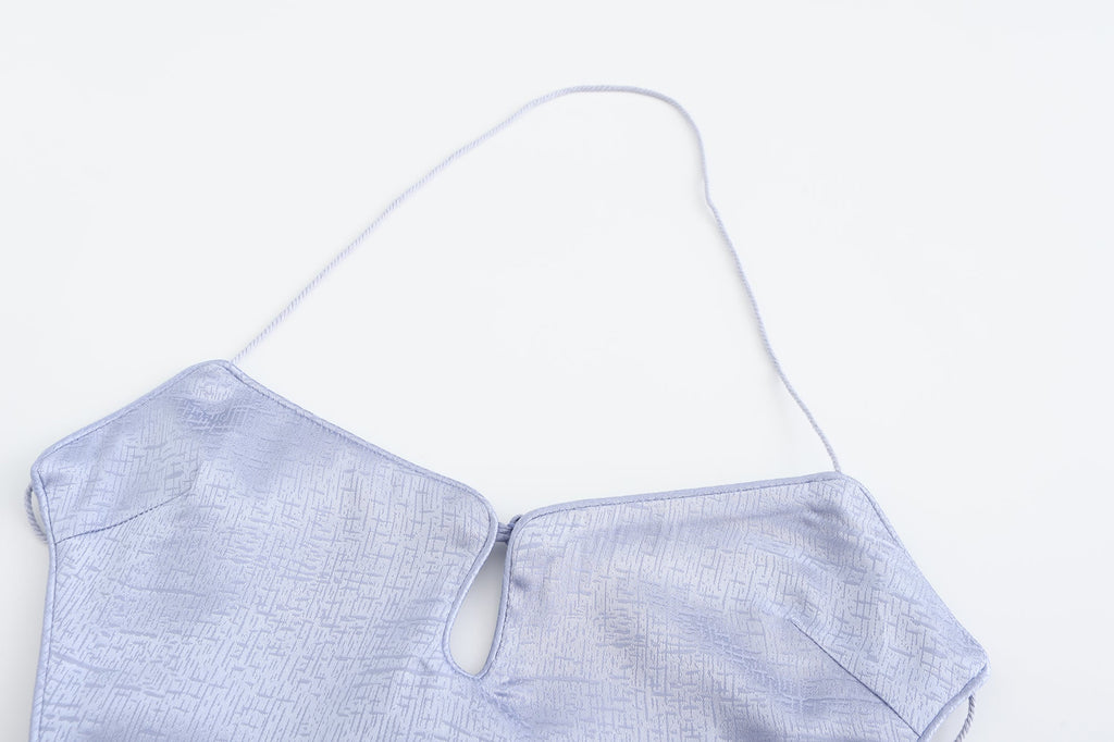 Dong Cropped Reversible Apron Top Periwinkle/Pink
