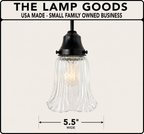 Heavy Pressed Scallop Flare Holophane Pendant
