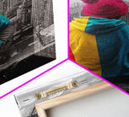 Urban View, Colorful Hoodie, NYC Vibes, Canvas Print, Cityscape Wall Art, Street Style Decor, Modern Apartment Statement Art