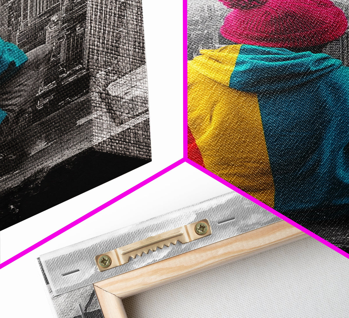 Urban View, Colorful Hoodie, NYC Vibes, Canvas Print, Cityscape Wall Art, Street Style Decor, Modern Apartment Statement Art