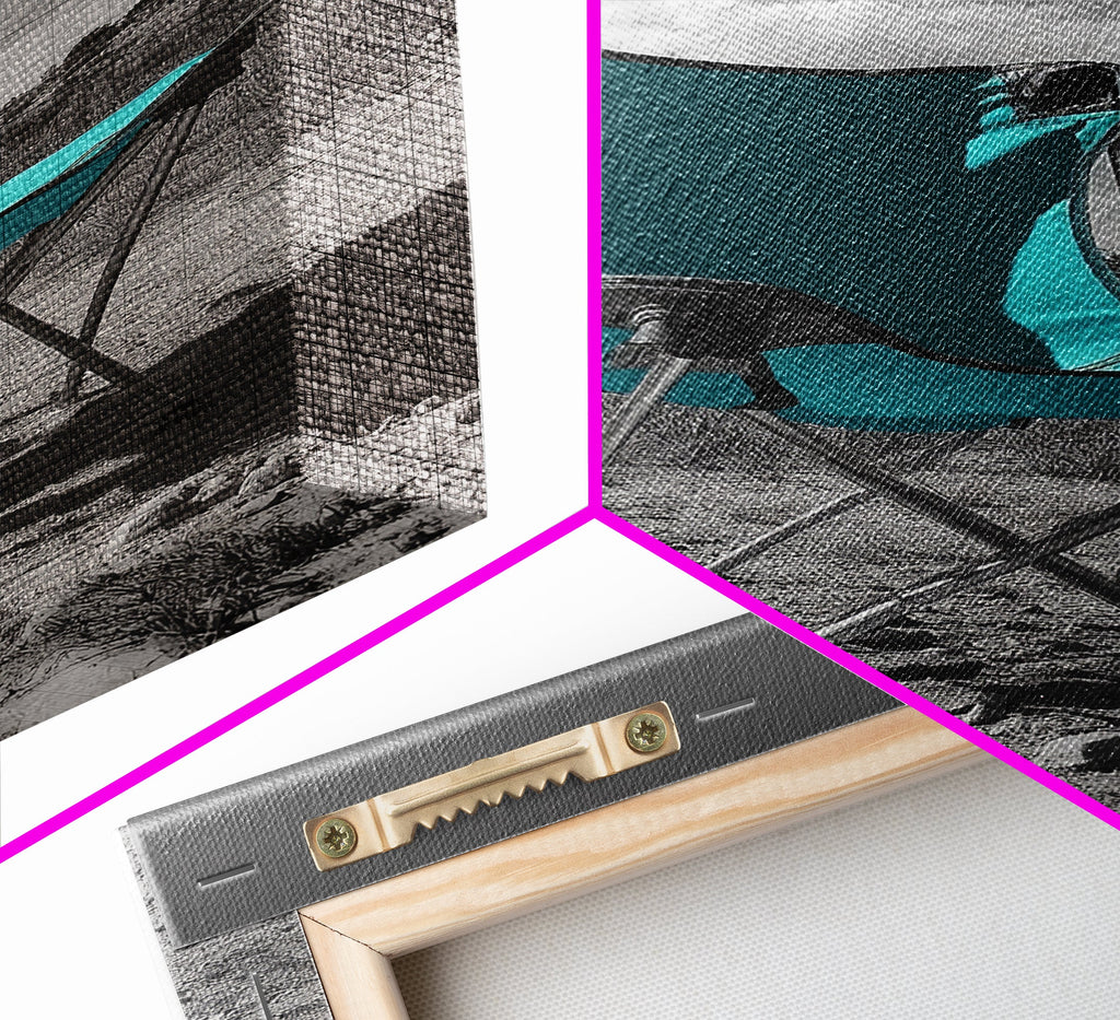 Teal Camp Chair, Outdoor Minimalism, Desert Art, Canvas Print, Camping Wall Decor, Nature Photo, Rustic Retreat, Cabin Wall Art