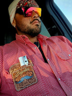 FR Pearl Snap Work shirt - Alpha Red - With U.S Flag
