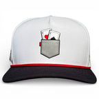 Pocket Aces Golf Hat | Snapback Cap | Built-in Magnetic Ball Marker Holder + Marker Included | Adjustable Gray & Black