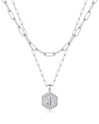 Beautiful Silver Layered Initial Necklaces (A-Z)