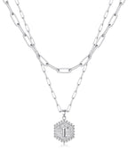 Beautiful Silver Layered Initial Necklaces (A-Z)