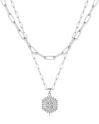 Beautiful Silver Layered Initial Necklaces (A-Z)