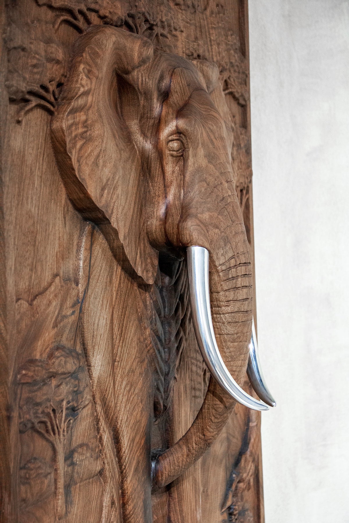 Majestic African Elephant 3D Relief Wood Wall Art