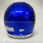 Autographed/Signed Aaron Donald Los Angeles Rams Full Size F/S Football Helmet Beckett COA