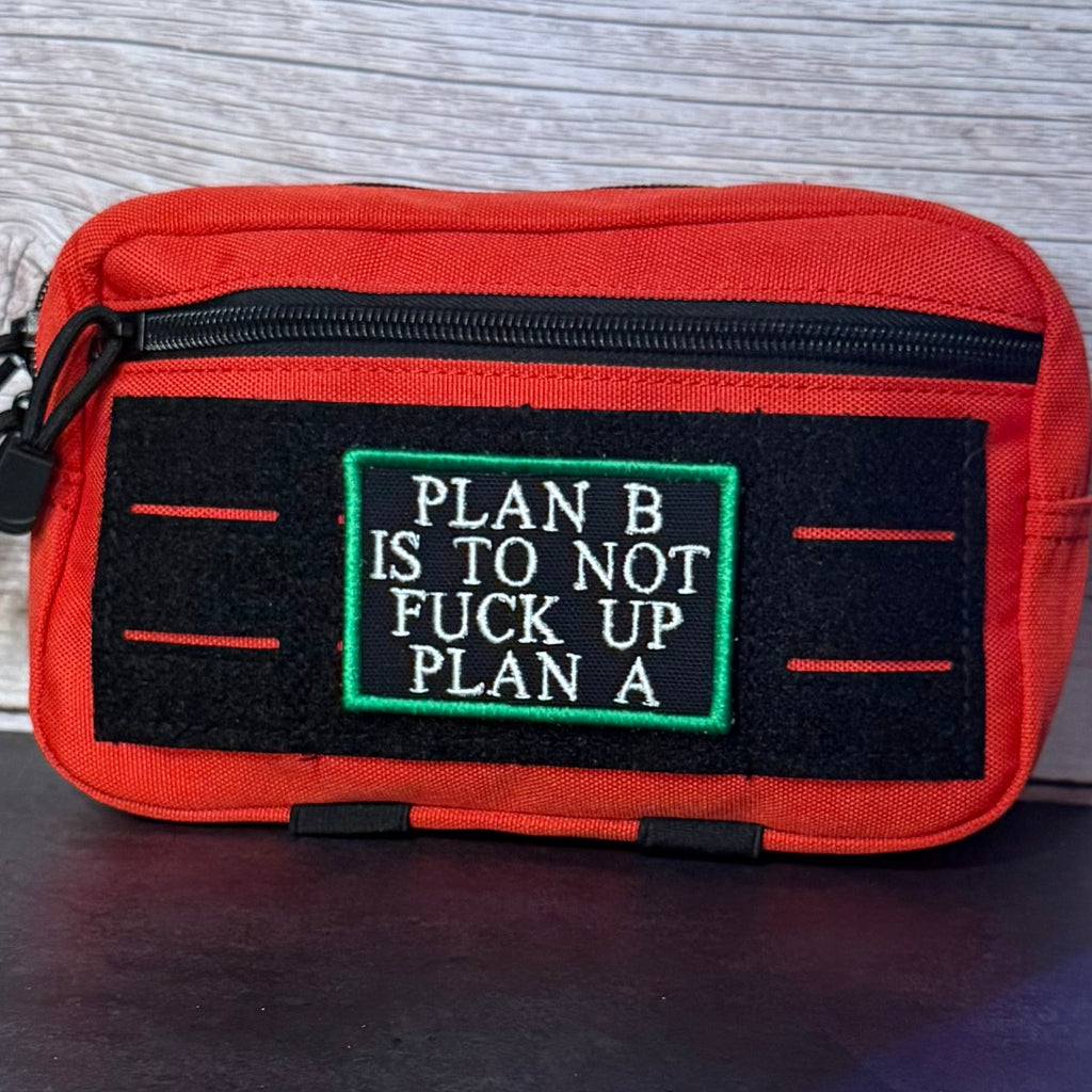 Plan B, Don't Fuck Up Plan A Funny Morale Patch, 2x3" | Made in USA | VELCRO® Brand Hook Backing